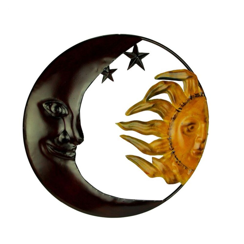 Metal Art Celestial Sun and Moon Indoor Outdoor Wall Decor